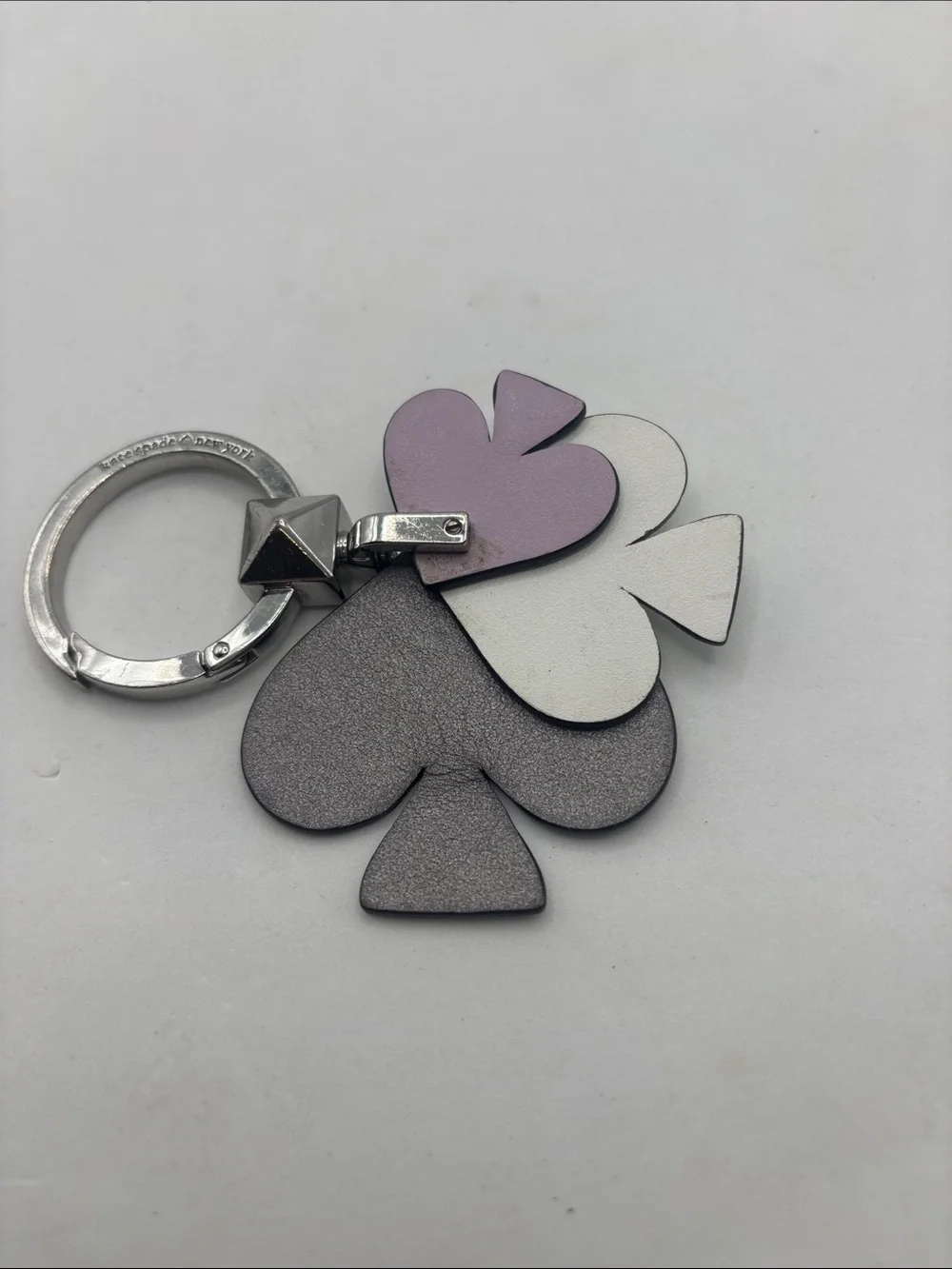 Kate Spade Seaside Stacked Spade Keyfob bag charm layered pastel leather spades